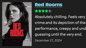 A movie review for Red Rooms with a star rating component.