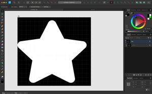 A finished star mask in Affinity Designer